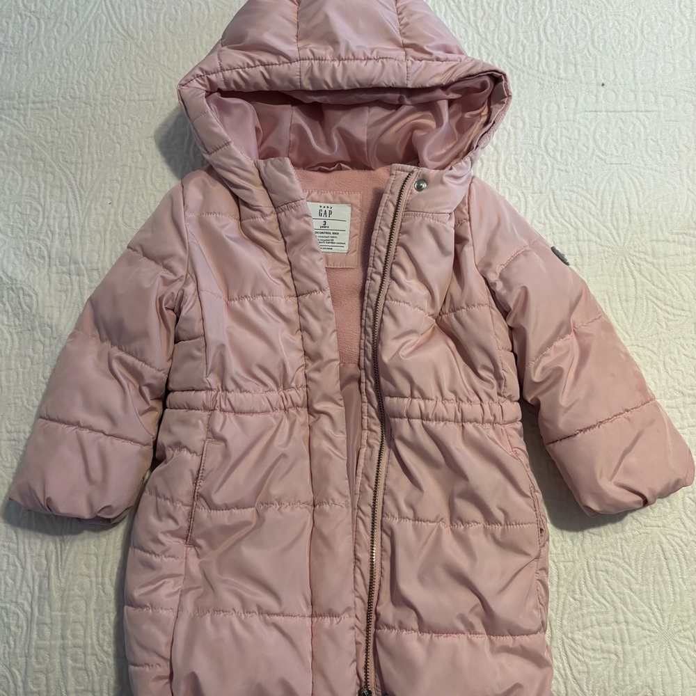 GAP Light Pink Kids Puffer Coat